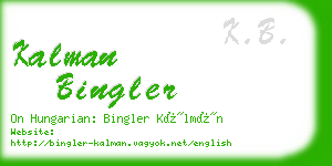 kalman bingler business card